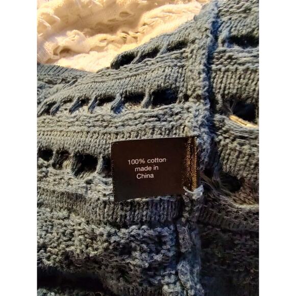 Lane Bryant Woman's Ombre Crochet White Blue Open Knit Pull on Sweater NO Size - Picture 6 of 7